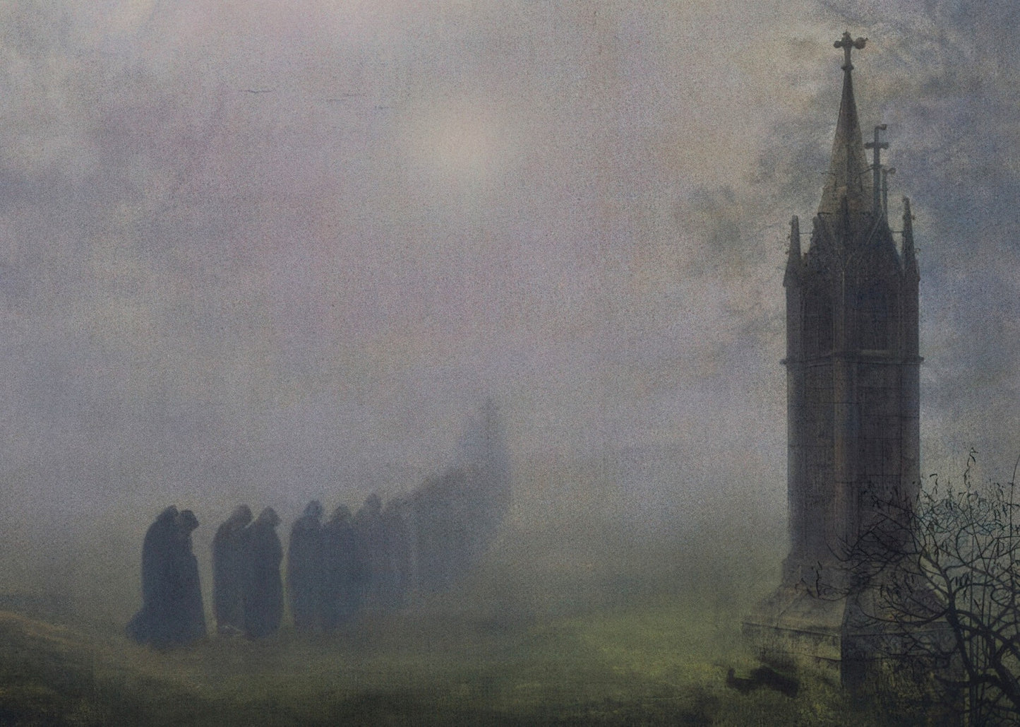 Ernst Ferdinand Oehme - PROCESSION IN THE FOG